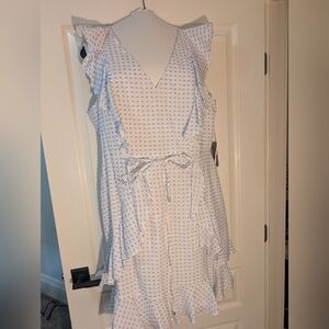 Tommy Hilfiger White and Blue Asymmetrical Dress